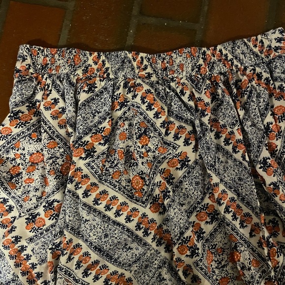 BOCA BAY ABOVE MIDI SKIRT SIZE L Navy Orange Boho - Picture 5 of 10